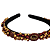 Tiara de Luxo Fina Preta Marsala com Dourado T444 - Imagem 2