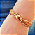 Pulseira de Imã com Cristais Laranja Candy, Pedras Naturais, Hematita e Corrente Dourada 771P - Imagem 2