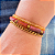 Pulseira de Imã com Cristais Laranja Candy, Pedras Naturais, Hematita e Corrente Dourada 771P - Imagem 1