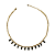 Colar de Aço Dourado com Pingentes de Cristal Preto CL759 - Imagem 1