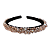 Tiara Bordada de Luxo Fina Preta de Cristais Dourado, Rosê e Furta-cor T446 - Imagem 1