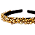 Tiara de Luxo Bordada Fina Preta com Pedrarias e Cristais Dourado T447 - Imagem 2