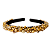 Tiara de Luxo Bordada Fina Preta com Pedrarias e Cristais Dourado T447 - Imagem 1