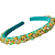 Tiara Bordada de Luxo Fina Turquesa com Cristais Candy - Imagem 2