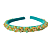 Tiara de Luxo Bordada Fina Turquesa com Cristais Candy T448 - Imagem 1