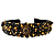 Tiara de Luxo Bordada Larga Preta com Pedrarias e Cristais Preto e Dourado T449 - Imagem 1