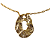 Colar Dourado com Pingente Orgânico Martelado CL768 - Imagem 3