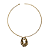Colar Dourado com Pingente Orgânico Martelado CL768 - Imagem 1