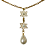 Colar Dourado com Pingente de Flor e Pérola CL770 - Imagem 3