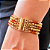 Pulseira de Imã de Cristais Laranja, Marrom e Doce de Leite com Hematita e Pérolas Douradas Foscas 785P - Imagem 2