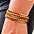 Pulseira de Imã de Cristais Laranja, Marrom e Doce de Leite com Hematita e Pérolas Douradas Foscas 785P - Imagem 1