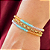 Pulseira de Imã de Cristais Candy Lilás, Laranja, Azul Claro e Amarelo Manteiga com Corrente Dourada 778P - Imagem 2