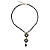 Colar de Cristais Preto com Pingentes Dourados com Strass CL781 - Imagem 1