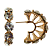 Argola Leque Dourado com Cristais Brancos - Imagem 3