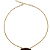 Colar Dourado com Pingente Oval Esmaltado Preto e Marrom - Imagem 7