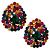 Brinco Gota Pequena de Strass Colorido - Imagem 2