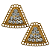 Brinco Médio Dourado Triangulo de Strass Branco - Imagem 3