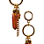 Brinco Grande Argolas Penduradas com Pedra Natural e Hematite Dourada BG2083 - Imagem 2