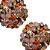 Brinco Pequeno Redondo de Strass Ouro Velho, Rosa Opal, Laranja e Rosê BF1299 - Imagem 1