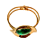 Bracelete Orgânico Dourado com Pedra Verde 797P - Imagem 3