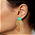Brinco Grande Pendurado Dourado Martelado com Pedra Turquesa BG2109 - Imagem 3