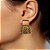 Brinco Médio Dourado com Pedra Rosê Feminino Elegante BG2111 - Imagem 2