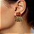 Brinco Médio Dourado com Pedra Rosê Escuro Feminino Elegante BG2112 - Imagem 3