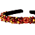 Tiara Bordada Fina de Luxo Preta com Pedrarias Vermelho com Dourado T455 - Imagem 1