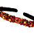 Tiara Bordada Fina de Luxo Preta com Pedrarias Vermelho com Dourado T455 - Imagem 2