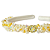Tiara Bordada Fina de Luxo Branco Amarelo Manteiga com Pérolas T460 - Imagem 1