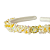 Tiara Bordada Fina de Luxo com Pedrarias Branca e Amarelo Manteiga T460 - Imagem 3