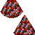 Brinco Grande Triângulo com Strass Colorido - Imagem 1
