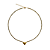 Choker de Aço Dourado com Strass e Pingente de Coração CL811 - Imagem 1
