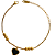 Pulseira de Aço Dourada com Pingente de Coração Preto 818P - Imagem 2