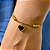 Pulseira de Aço Dourada com Pingente de Coração Preto 818P - Imagem 3