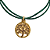 Pulseira Verde Esmeralda com Pingente de Árvore da Vida - Imagem 1