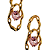 Brinco Grande Elos Dourado com Cristal Rosa Claro - Imagem 2