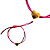 Pulseira Regulável Fio de Seda Pink e Roxo com Pingente de Coração Dourado 834P - Imagem 1