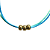 Pulseira Regulável Fio de Seda Azul Claro e Verde Menta com Bolinhas Douradas 835P - Imagem 2