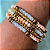 Pulseira 5 Voltas de Cristais Rosa White Opal e Correntes Douradas 837P - Imagem 2