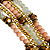 Pulseira 5 Voltas de Cristais Rosa White Opal e Correntes Douradas 837P - Imagem 3