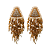 Brinco Grande Franja de Miçangas e Cristais Dourados BG2166 - Imagem 1