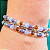 Pulseira 3 voltas de Cristais roxo, white opal, lilás, caramelo, cinza e amarelo candy 852P - Imagem 2