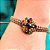 Pulseira Ajustável de Macramê Marrom com Pingente Flor Colorida 857P - Imagem 1