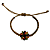 Pulseira Ajustável de Macramê Marrom com Pingente Flor Colorida 857P - Imagem 3