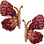 Brinco Grande de Borboleta com Strass Rosa Claro, Rubi, Roxo e Rosa opal BG2177 - Imagem 3