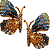 Brinco Grande de Borboleta com Strass verde claro, azul jeans, celeste, marinho, dourado e mostarda BG2176 - Imagem 3
