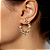 Brinco Médio Meia Argola com Strass Branco e Pérolas Elegante Feminino - Imagem 2