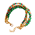 Pulseira Feminina 5 Voltas com Cristais Coloridos e Corrente Ajustável Delicada - Imagem 1
