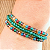 Pulseira Feminina 5 Voltas com Cristais Coloridos e Corrente Ajustável Delicada - Imagem 2